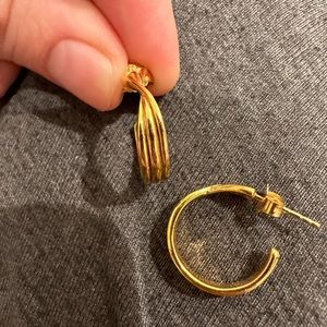 JCrew Gold Hoop Earrings, Never Worn